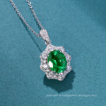 2.4 ct created emerald 925 sterling silver pendant